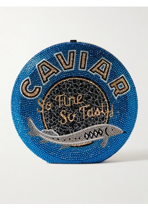 Judith Leiber Couture - + Ashley Longshore Caviar Tin Crystal-embellished Silver-tone Clutch - Blue - One size
