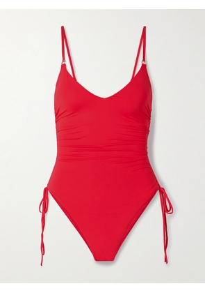 Melissa Odabash - Havana Embellished Ruched Swimsuit - Red - UK 6,UK 8,UK 10,UK 12,UK 14,UK 16