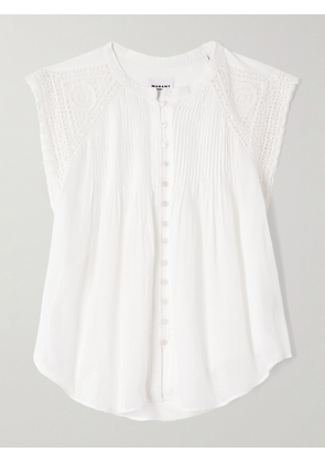 Marant Étoile - Gresia Crochet-trimmed Pintucked Cotton-voile Top - White - FR 34,FR 36,FR 38,FR 40,FR 42,FR 44
