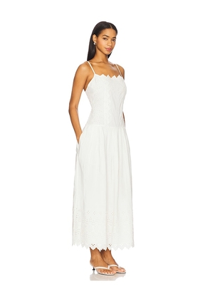 Tularosa Ava Midi Dress in White. Size L. Also in M, S, XL, XS.