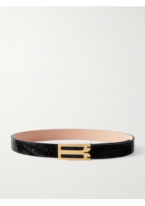 Victoria Beckham - Frame Croc-effect Leather Belt - Black - S,M,L