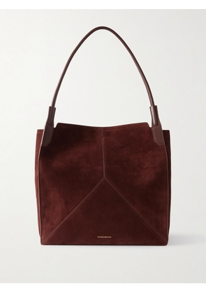 Victoria Beckham - Victoria Leather-trimmed Paneled Suede Tote - Brown - One size