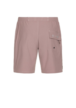Rivvia Projects Contrast Daily Ride Swim Short in Mauve. Size 30. Also in 32, 34, 36.