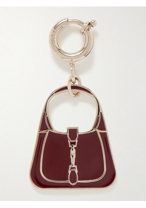 Gucci - Gold-tone Enamel Bag Charm - Brown - One size