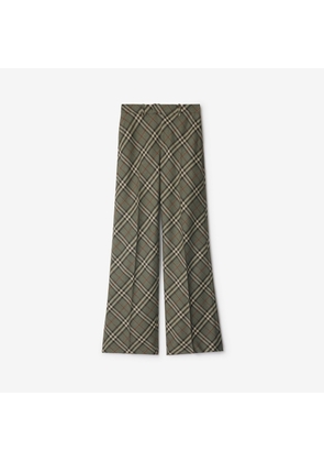 Burberry Check Wool Tailored Trousers