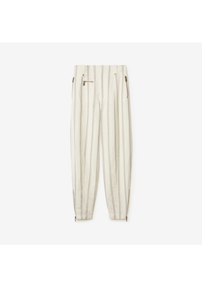 Burberry Striped Silk Blend Tailored Trousers