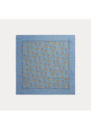 Equestrian-Print Wool Bandanna