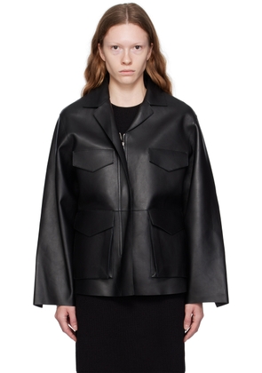 TOTEME Black Army Leather Jacket