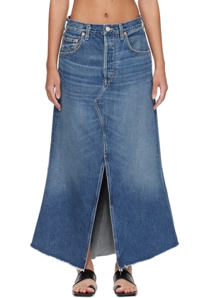 Citizens of Humanity Navy Mina Denim Midi Skirt