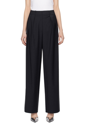 The Frankie Shop Navy Ripley Pleated Trousers