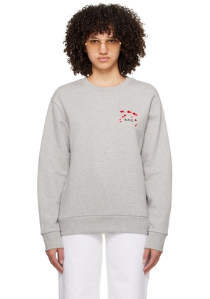 A. P.C. Gray Hearts Sweatshirt