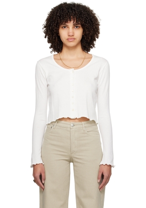 A. P.C. Off-White Lettuce Edge Cardigan