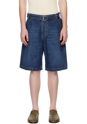 Bottega Veneta Blue Belted Denim Shorts