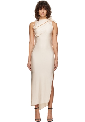 Coperni Off-White Asymmetric Flower Maxi Dress
