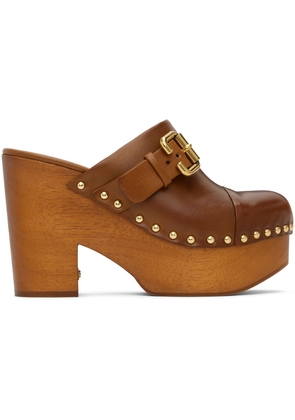 Chloé Brown Jeannette Wedge Clogs