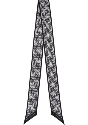 Givenchy Black & White 4G Bandeau Silk Scarf