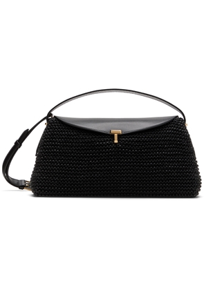 TOTEME Black T-Lock Woven-Leather Bag
