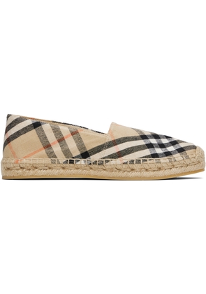 Burberry Beige Check Mews Espadrilles​
