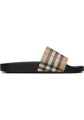 Burberry Beige Check Pool Slides