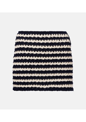 Prada Crochet striped cotton miniskirt