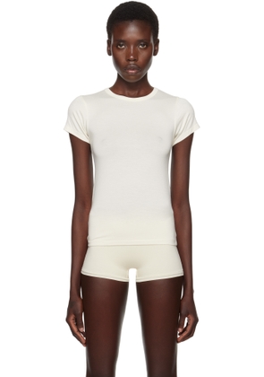 ÉTERNE Off-White Fitted Crewneck Short Sleeve T-shirt