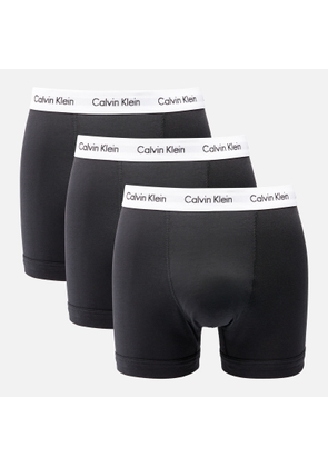 Calvin Klein Men's Three-Pack Cotton-Jersey Trunks - Black - S