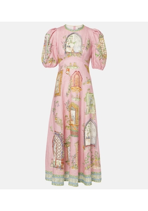 Alemais Monte printed linen midi dress