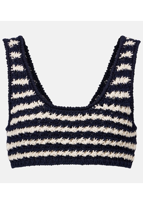 Prada Crochet striped cotton crop top