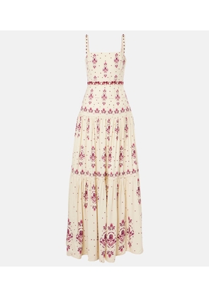 Agua by Agua Bendita Lima Relato embroidered linen maxi dress