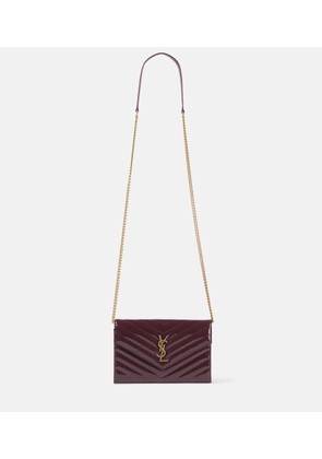 Saint Laurent Cassandre patent leather wallet on chain