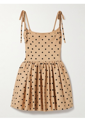 Carolina Herrera - Polka-dot Faille Mini Dress - Neutrals - US0,US2,US4,US6,US8