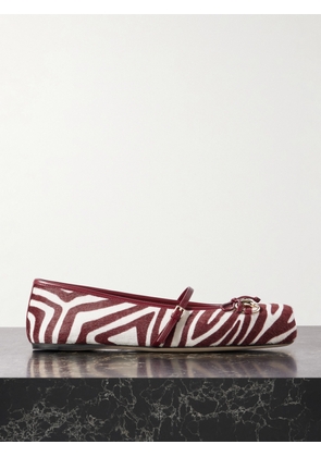 Gucci - Horsebit-detailed Zebra-print Calf Hair Ballet Flats - White - IT36,IT36.5,IT37,IT37.5,IT38,IT38.5,IT39,IT39.5,IT40,IT40.5,IT41,IT41.5,IT42