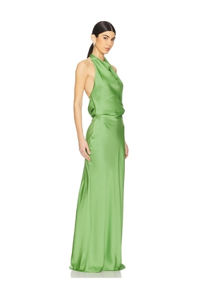 SIMKHAI Reannon Draped Gown in Green. Size 10. Also in 12.
