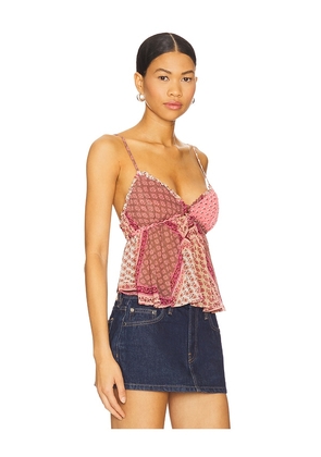 Free People Alix Printed Tank in Pink,Neutral. Size L. Also in M, S, XL, XS.