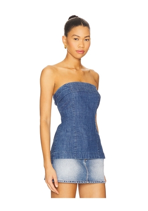 Free People Lora Denim Tube Top in Blue. Size L. Also in M, S, XS.