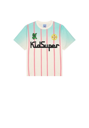 KidSuper Soccer Jersey Tee in Cream. Size M.