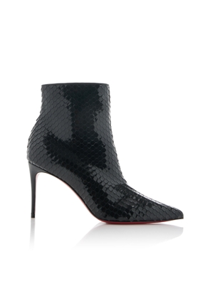 Christian Louboutin - So Kate 85mm Croc-Effect Patent Leather Ankle Boots - Black - IT 37 - Moda Operandi