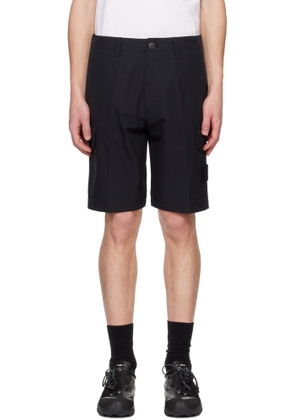 Stone Island Black Organic Cotton Canvas Shorts