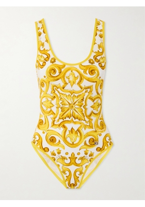Dolce & Gabbana - Maiolica Printed Swimsuit - Yellow - 1,2,3,4,5