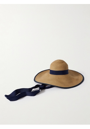 Carolina Herrera - Grosgrain-trimmed Straw Sunhat - Blue - One size