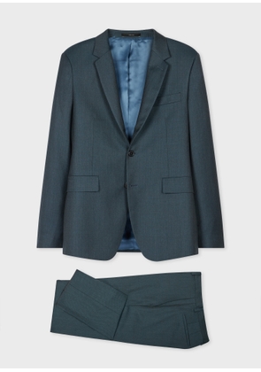 Paul Smith The Kensington - Slim-Fit Dark Petrol Sharkskin Wool Suit Blue