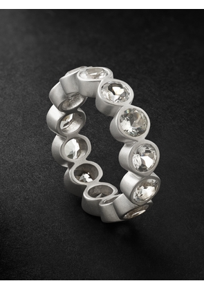 42 Suns - Small 14-Karat White Gold Topaz Eternity Ring - Men - Silver - 61