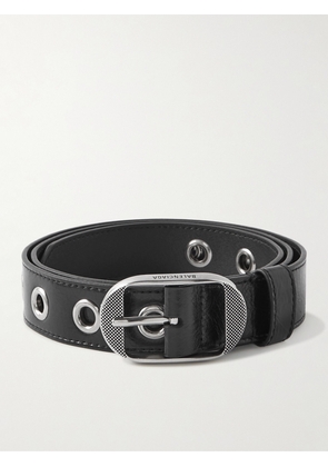 Balenciaga - 3cm Le Cagole Eyelet-Embellished Leather Belt - Men - Black - EU 80