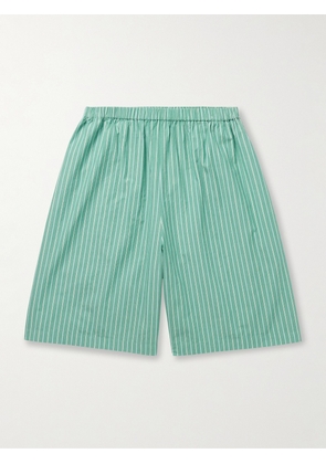 The Row - Zindel Straight-Leg Striped Cotton Shorts - Men - Green - S
