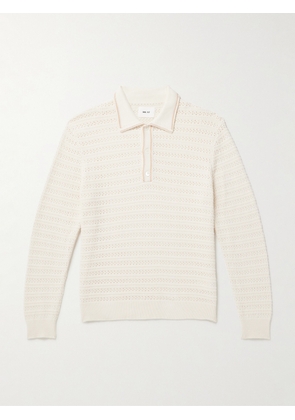 NN07 - Josh 6636 Pointelle-Knit Organic Cotton Polo Shirt - Men - Neutrals - S