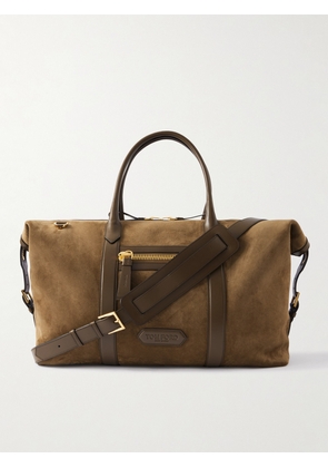TOM FORD - Buckley Leather-Trimmed Suede Holdall - Men - Brown