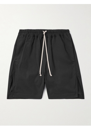 Rick Owens - Straight-Leg Cotton-Blend Poplin Drawstring Shorts - Men - Black - IT 46