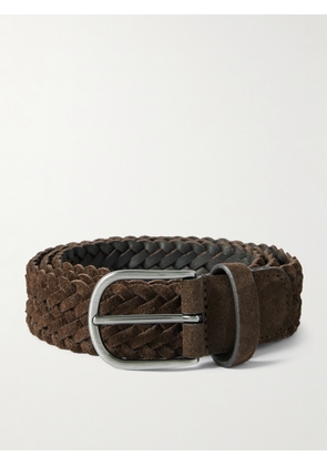 Anderson's - 3.5cm Woven Suede Belt - Men - Brown - EU 75