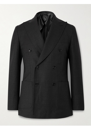 Brioni - Soffio Slim-Fit Double-Breasted Checked Wool Blazer - Men - Gray - IT 46