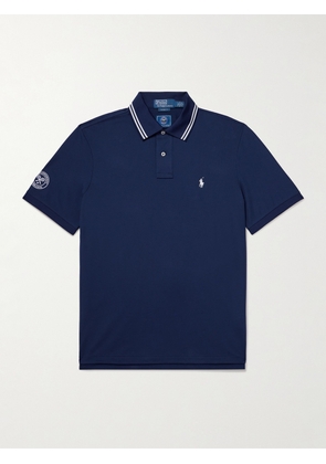 Polo Ralph Lauren - Wimbledon Logo-Embroidered Cotton-Blend Piqué Polo Shirt - Men - Blue - XS